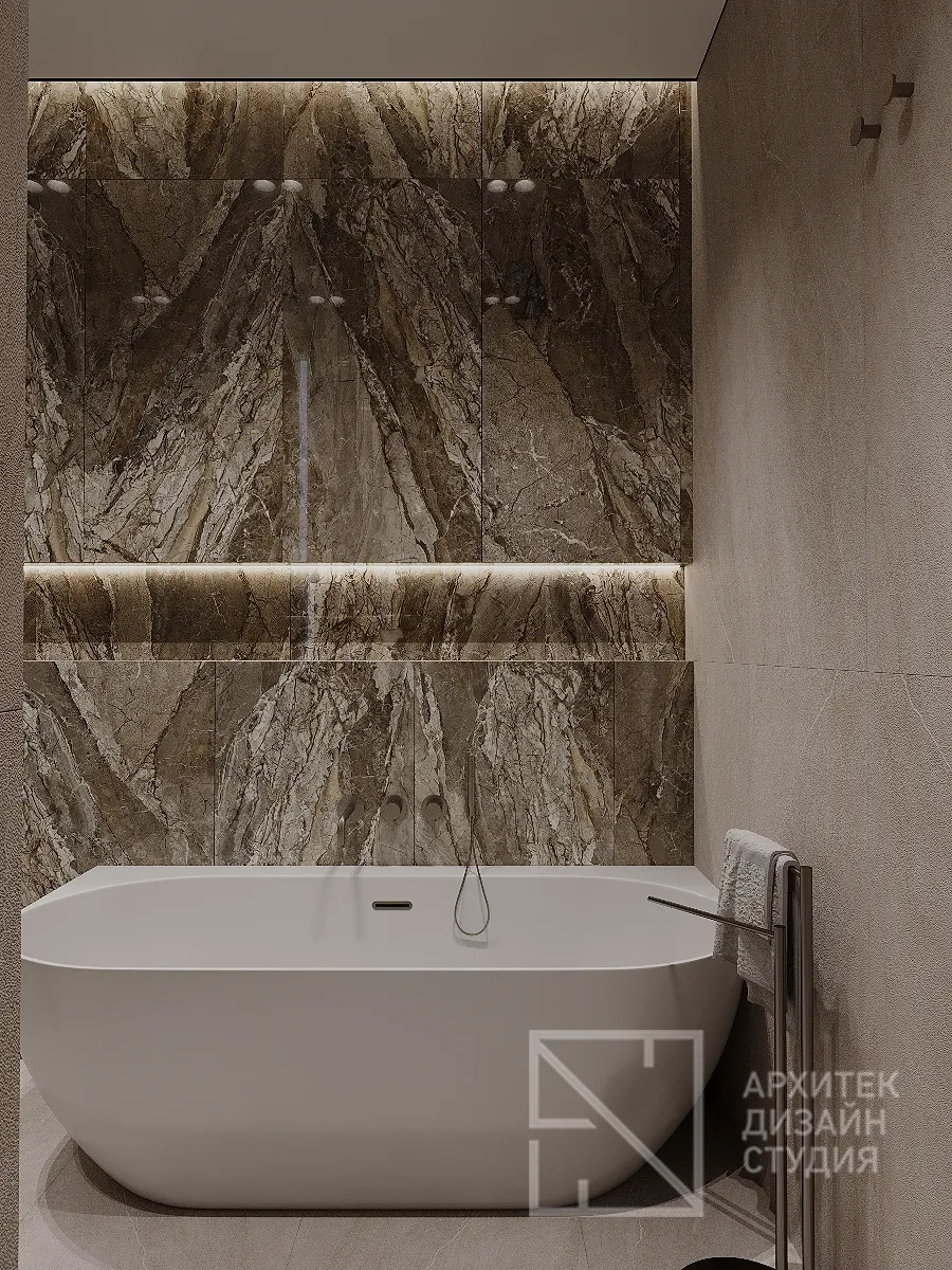 Дизайн интерьера квартиры в г. Абакан по ул. Авиаторов 1В/2 - Ванная - Фото 1